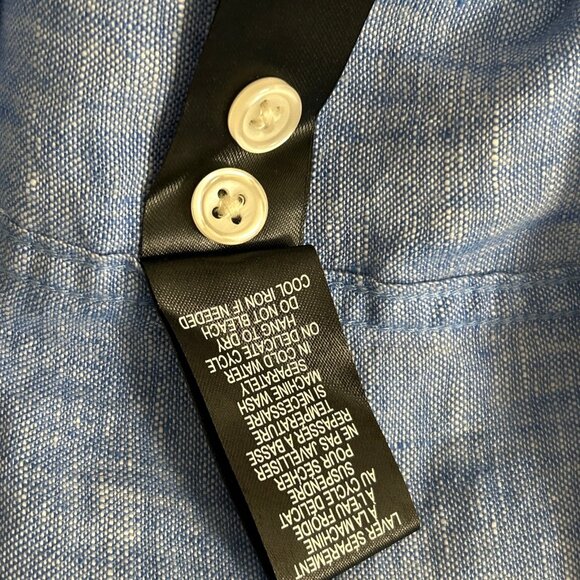 Simons Short Sleeve Button Up Shirt Men's Heritage Chic Flax Linen - Picture 11 of 13